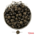 Vintage 12mm ακρυλικές χάντρες σε μαύρο και χρυσό για χειροποίητα κοσμήματα DIY - Στρογγυλή Χάντρα Τριαντάφυλλο Διπλής Όψης / 50 Τεμάχια/Συσκευασία (12mm) / Μαύρο