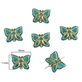 Blue acrylic butterfly beads with gold edges, set of 6, size 15x11mm for DIY jewelry - Butterfly / 30 Pieces/Pack (11x15mm, Aperture approx 1.5mm) / Cyan Blue