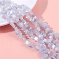Perles en pierre œil-de-chat bleu clair irrégulières pour création de bijoux DIY - Gris