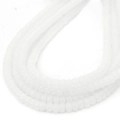 Polished milky white round glass beads in multi-strand arrangement for DIY jewelry - Diameter 6mm Thickness 4mm Hole 1mm 39cm/Strand / Imitation Jade White