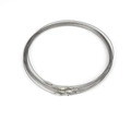 Set of 10 silver DIY steel wire necklace collars with threaded screw clasps for jewelry - 1mm x 46cm (10 Pieces/Pack) / Silver