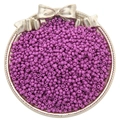 Deep purple glass seed beads for DIY jewelry making displayed in a silver tray - Purple