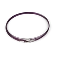Five purple steel wire necklace cords with silver magnetic clasps for jewelry making - 1mm x 46cm (10 Pieces/Pack) / Purple