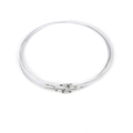 White coated steel wire necklace cords with silver screw clasps for DIY jewelry making - 1mm x 46cm (10 Pieces/Pack) / White