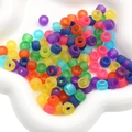 Colorful 9x6mm matte acrylic barrel beads for DIY handmade bracelet and necklace jewelry - Transparent Frosted Barrel Beads (#09)