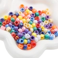 Colorful 9x6mm pearlescent acrylic barrel beads for DIY handmade bracelet jewelry - AB Plated Solid Barrel Beads (#10)