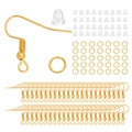 Kit bijoux DIY avec crochets d'oreilles dorés, anneaux ouverts et fermoirs en silicone - Or