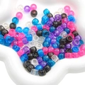 Colorful acrylic barrel beads with glitter for DIY bracelets and hair braiding - Glitter Barrel Beads (#11)