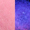Luminous round glass seed beads with glowing blue effect for DIY craft jewelry making - No-Hole 2-2.5mm (30g/Pack Approx 2100pcs) / Pink