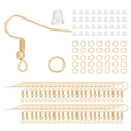 Kit de crochets d'oreilles dorés avec anneaux et fermoirs en silicone pour bijoux DIY - Or KC