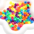 Vibrant assorted colorful acrylic pony beads for DIY bracelet and necklace jewelry making - Solid Color Barrel Beads (#13)