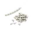 Close-up van zilveren CCB rechthoekige afstandskraal met spiegelglans voor DIY-sieraden - Rijstvorm (6x4mm, 200 Stuks/Verpakking) / Zilver