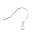 Crochet de boucle d'oreille en argent 925 avec gravure S925 pour bijoux DIY - Style V182 (FGS013) / 19x19mm (2 pièces/paquet) / Argent