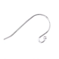 Crochet d'oreille poisson en argent sterling 925 poli avec poinçon S925 pour bijoux DIY - Style V193 (FGS013) / 12x21mm (2 pièces/paquet) / Argent