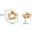 9mm 18K gold plated flower spacer beads with 0.8mm hole for DIY jewelry making - Irregular Small Flower Bead Frame / 9X9mm / Gold