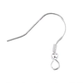 Bijoux DIY crochet d'oreille en argent 925 en forme de U avec fil spirale et perle - Style V165 (FGS013) / 14x14mm (2 pièces/paquet) / Argent