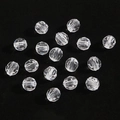 Transparent multifaceted acrylic round beads for DIY jewelry making on black background - 8mm / 100 Pieces/Pack (Aperture approx 1.5mm) / White