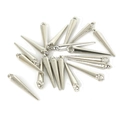 Ciondoli a punta in argento lucido per la creazione di bracciali e gioielli fai da te - Stile Ciondolo a Punta / 200 Pezzi/Confezione (4x23mm) / Tono Argento