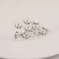 Versilberte DIY-Abstandshalter mit Regenbogen-AB-Strasssteinen für Schmuck - #12 Stil 8mm Silber (20 Stk./Pack)