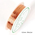 DIY jewelry making copper wire in gold finish on white spool 0.2mm 30m length - Copper 0.2MM 20M