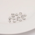 Versilberte Rondelle-Abstandshalter mit klaren Strasssteinen für DIY-Armbänder und Schmuck - #09 Stil 4mm Silber (20 Stk./Pack)