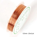 0.3mm rose gold copper wire for DIY jewelry making 15 meters on white spool - Copper 0.3MM 15M