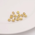 Flache goldene Abstandsperle mit glitzernden Strasssteinen für DIY-Schmuck und Armbänder - #09 Stil 4mm Gold (20 Stk./Pack)