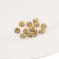 Flache runde Gold-Abstandshalter mit bunten Strasssteinen für DIY Schmuck - #11 Stil 6mm Gold (20 Stk./Pack)