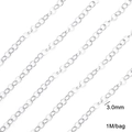3.0mm silver stainless steel O-chain for DIY jewelry making, 1 meter per bag - 1 Meter/Pack / 3.0 Square Wire Ring Chain