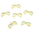 Set of six iridescent yellow acrylic bow beads for DIY phone chain and jewelry crafts - 13x29mm / Set of 4 / Yellow
