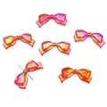 Colorful gradient acrylic bow beads for DIY jewelry and phone chain accessories 6pcs - 13x29mm / Set of 4 / Red