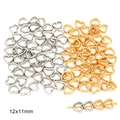 Hohlherz-CCB-Perlen in Gold und Silber, Größe 12x11mm für DIY-Schmuckherstellung - Öffnung ca. 1.5mm / Hohles Herz 12x11mm (50 Stück/Packung) / Gold + Weiß K