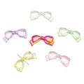 Colorful aurora acrylic bow beads for DIY phone charms in six vibrant iridescent finishes - 13x29mm / 10 Pieces Pack / Random Mixed Colors