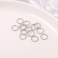 Anneaux de jonction ouverts en acier inoxydable argenté pour bijoux DIY sur soie - 1.0x9mm (200 Pièces/Paquet)