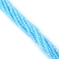 Light blue 3mm faceted crystal glass beads with AB aurora coating for DIY jewelry - Medium Blue Jade AB / 2mm 1 Strip/Pack (Approx. 148-150 Beads)