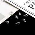 Perles en verre cristal facetté en forme de goutte pour la création de bijoux DIY - Goutte 6x11mm / 10 Pièces/Paquet / Blanc AB Irisé