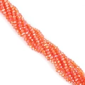 3mm orange rondelle faceted crystal glass beads with AB iridescent finish for DIY jewelry - Orange Red AB / 2mm 1 Strip/Pack (Approx. 148-150 Beads)