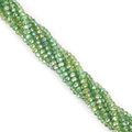 Vibrant 3mm green faceted glass beads with AB iridescent finish for DIY jewelry crafting - Grass Green AB / 2mm 1 Strip/Pack (Approx. 148-150 Beads)