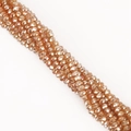 3mm faceted champagne crystal glass beads for DIY jewelry making and bracelets - Gold Champagne AB / 2mm 1 Strip/Pack (Approx. 148-150 Beads)
