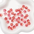 Pink and red gradient sakura glass beads with gold powder for DIY jewelry making - Gold Red (10 Pieces/Pack)