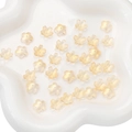 Lichtgelbe Kirschblüten Glasperlen, lichtdurchlässig für DIY Schmuckherstellung - 11mm / Champagner Gold (10 Stück/Packung)