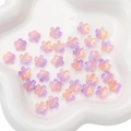 Purple and yellow gradient cherry blossom glass beads for DIY jewelry making - Gold Purple (10 Pieces/Pack)