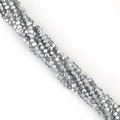 Strands of 2mm silver-grey faceted glass rondelle beads for DIY jewelry making - Half Silver Plated / 2mm 1 Strip/Pack (Approx. 148-150 Beads)