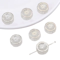 Perles fleurs en verre aurora transparentes pour bijoux DIY avec texture pétale - 10 Pièces/Paquet / Blanc AB