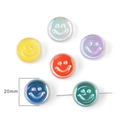 Perline smiley in acrilico da 20mm con finitura cangiante per gioielli DIY - Tondo Smiley / Set di 4 / Multicolore