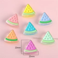 Acrylic watermelon slice beads for DIY jewelry in seven assorted candy colors - Watermelon Slice (Hole Approx 3.5mm) / 4 Pieces/Pack / Multicolor