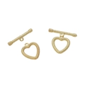 Cierre de palanca corazón dorado con textura vintage para bisutería artesanal - Oro 14K - Estilo Corazón con Tachuelas (#06)