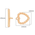 Golden 18k vintage heart toggle clasp set with twisted texture for DIY jewelry - Threaded Heart Style / Set 1