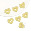 Perles en acrylique cœur jaune translucide pour bijoux DIY et porte-clés - 5 Pièces/Paquet (23x20mm) / Jaune
