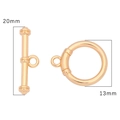 18K gold-plated circular OT toggle clasp jewelry connector 20mm bar 13mm ring - Large Round Style / Set 1